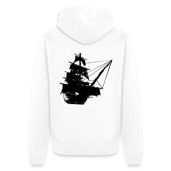 pirate ship - Unisex Premium Organic Zip Hoodie - white - Back - Thijin (182cm)