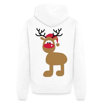 Weihnachten - Unisex Premium Bio Zip Hoodie - Weiß - Hinten - Thijin (182cm)