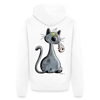 Chat - Veste à capuche bio Premium Unisexe - blanc - Dos - Thijin (182cm)