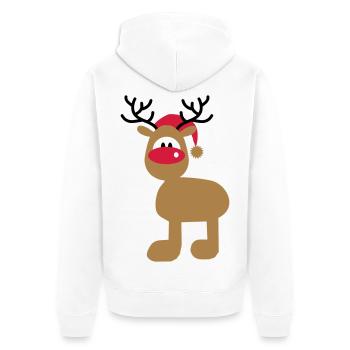 Orignal avec chapeau de Noël - Veste à capuche bio Premium Unisexe - blanc - Dos - Thijin (182cm)