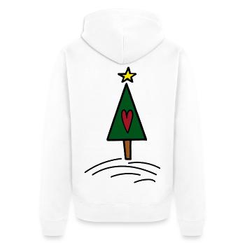 Lustiges Design zu Weihnachten - Unisex Premium Bio Zip Hoodie - Weiß - Hinten - Thijin (182cm)