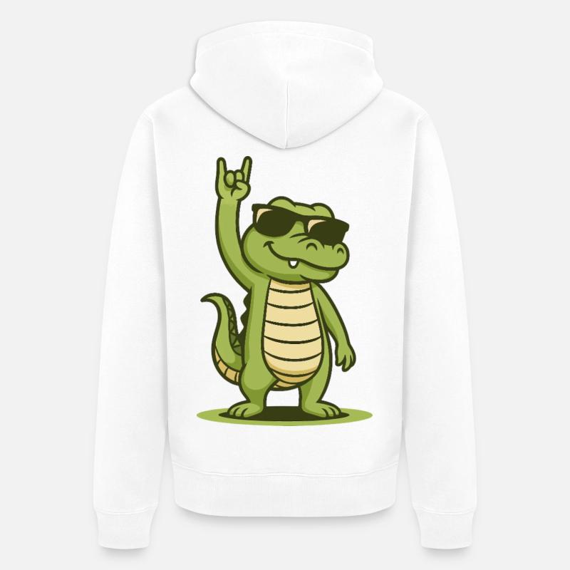Rock’n’Roll Crocodile Bébé - Veste à capuche bio Premium Unisexe - blanc