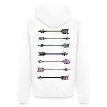 Colorful Arrows Design - Unisex Premium Organic Zip Hoodie - white - Back - Thijin (182cm)