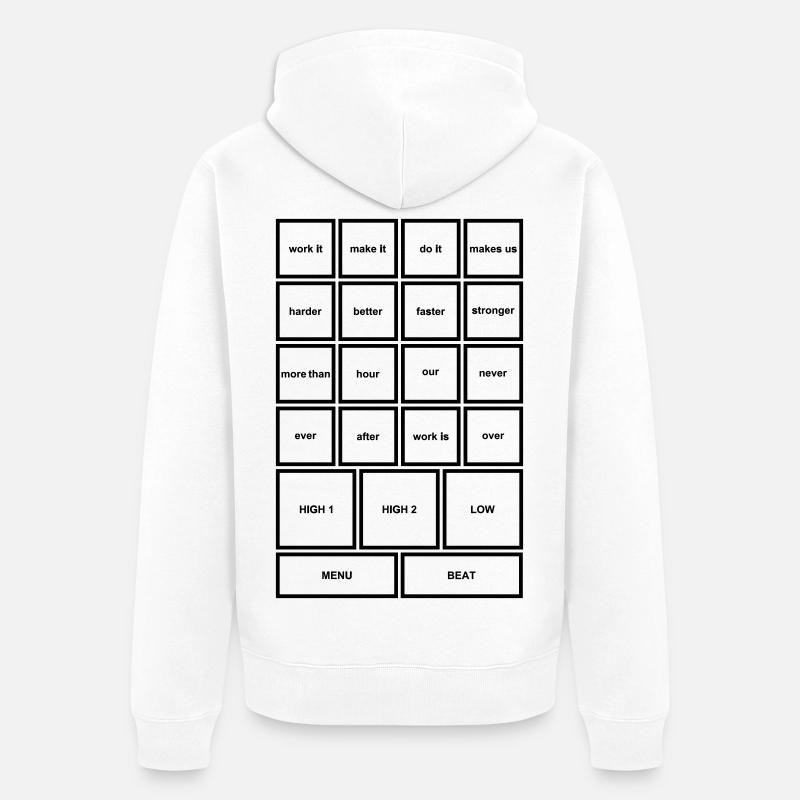 Travaillez-le – Motivation, pouvoir et progrès - Veste à capuche bio Premium Unisexe - blanc