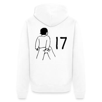17th Birthday - 17 years old - Unisex Premium Organic Zip Hoodie - white - Back - Thijin (182cm)