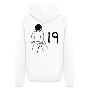 19. Geburtstag - 19 Jahre Alt - Unisex Premium Bio Zip Hoodie - Weiß - Hinten - Thijin (182cm)