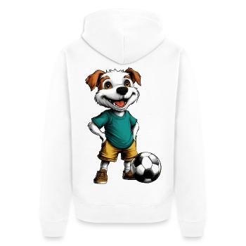 Footballeur chien - Veste à capuche bio Premium Unisexe - blanc - Dos - Thijin (182cm)