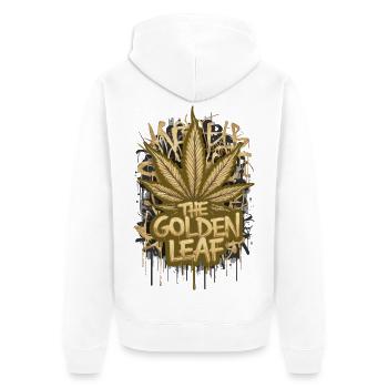 The Golden Leaf - Unisex Premium Bio Zip Hoodie - Weiß - Hinten - Thijin (182cm)