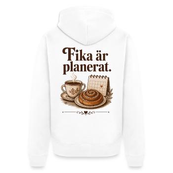 Fika Planifiée Humour Café Suédois - Veste à capuche bio Premium Unisexe - blanc - Dos - Thijin (182cm)