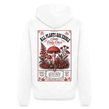 Les plantes de jardinage urbain ne sont comestibles qu’une seule fois - Veste à capuche bio Premium Unisexe - blanc - Dos - Thijin (182cm)