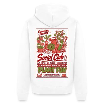 Urban Gardening Gardening Obsessed Social Club - Unisex Premium Organic Zip Hoodie - white - Back - Thijin (182cm)