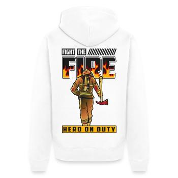 Fireman - Unisex Premium Organic Zip Hoodie - white - Back - Thijin (182cm)