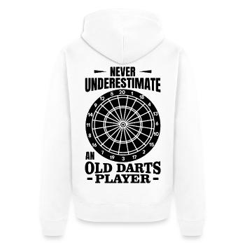 Alter Dartspieler - Unisex Premium Bio Zip Hoodie - Weiß - Hinten - Thijin (182cm)