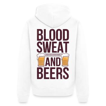 Blood Sweat And Beers - Unisex Premium Organic Zip Hoodie - white - Back - Thijin (182cm)