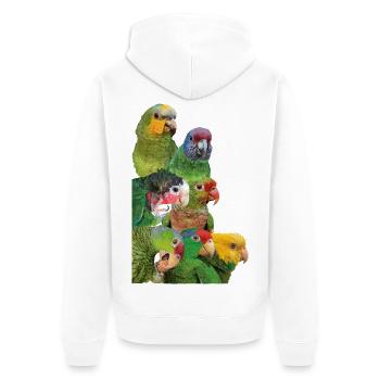 Amazonian parrots - Unisex Premium Organic Zip Hoodie - white - Back - Thijin (182cm)