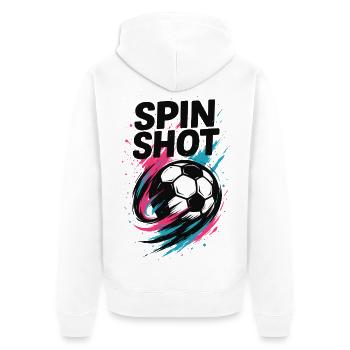 Handball Spin Shot, Trickwurf, Torwurf Kunst - Unisex Premium Bio Zip Hoodie - Weiß - Hinten - Thijin (182cm)