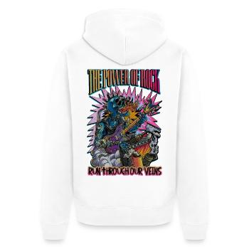 The Power of Rock - Unisex Premium Organic Zip Hoodie - white - Back - Thijin (182cm)