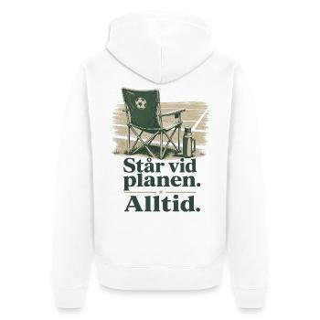 Football Suède - Står vid planen Alltid - Veste à capuche bio Premium Unisexe - blanc - Dos - Thijin (182cm)