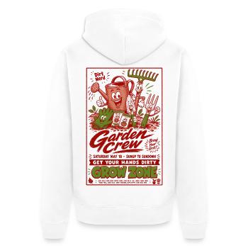 Urban Gardening Garden Crew Grow Your Own - Unisex Premium Organic Zip Hoodie - white - Back - Thijin (182cm)