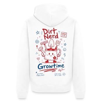 Urban Gardening Dirt Nerd Growtime - Unisex Premium Organic Zip Hoodie - white - Back - Thijin (182cm)