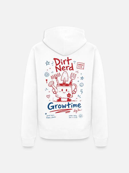 Urban Gardening Dirt Nerd Growtime - Unisex Premium Organic Zip Hoodie - white