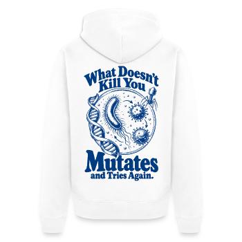 What Doesnt Kill You Mutates - Unisex Premium Bio Zip Hoodie - Weiß - Hinten - Thijin (182cm)