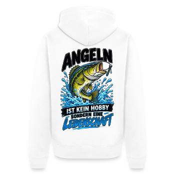 Angeln: Leidenschaft statt Hobby - Unisex Premium Bio Zip Hoodie - Weiß - Hinten - Thijin (182cm)