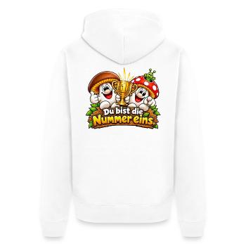 1000206579 - Unisex Premium Bio Zip Hoodie - Weiß - Hinten - Thijin (182cm)