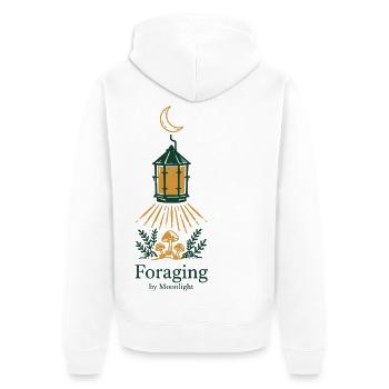 Pilze Sammeln Mondlicht Cottagecore Wald T-Shirt - Unisex Premium Bio Zip Hoodie - Weiß - Hinten - Thijin (182cm)