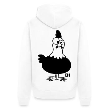 Chicken - Hen - Unisex Premium Organic Zip Hoodie - white - Back - Thijin (182cm)
