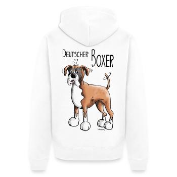 Deutscher Boxer - Unisex Premium Bio Zip Hoodie - Weiß - Hinten - Thijin (182cm)
