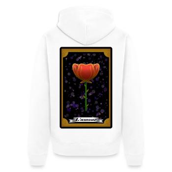 Carte de Tarot "L'amour" - Veste à capuche bio Premium Unisexe - blanc - Dos - Thijin (182cm)