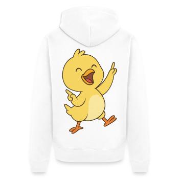 Happy Küken Dance - Unisex Premium Bio Zip Hoodie - Weiß - Hinten - Thijin (182cm)