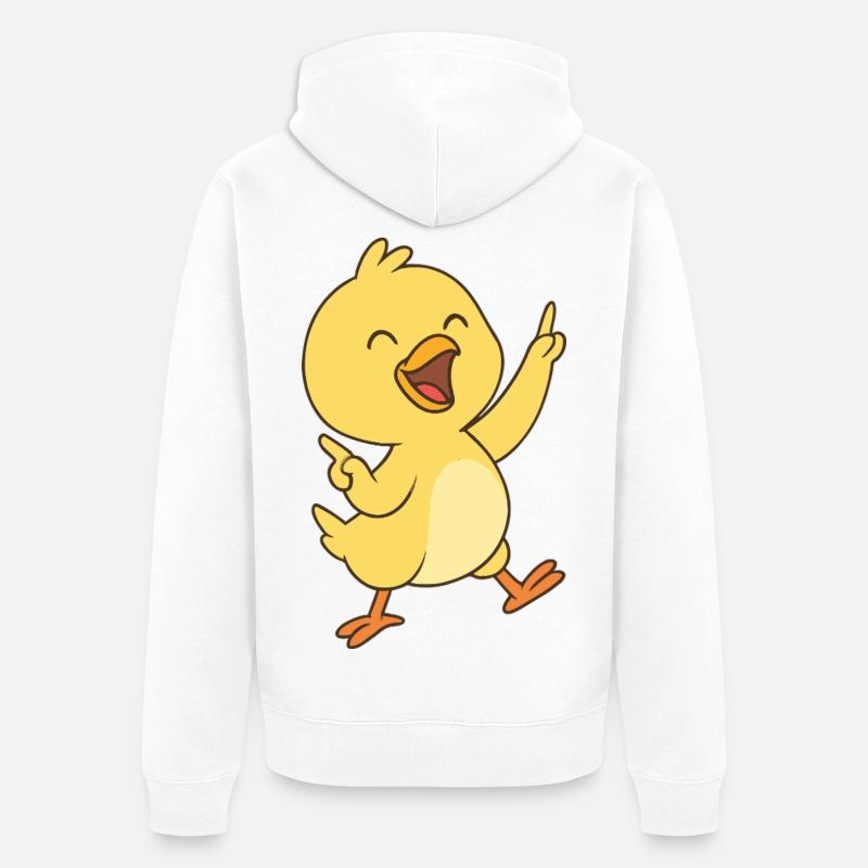 Danse du poussin heureux - Veste à capuche bio Premium Unisexe - blanc