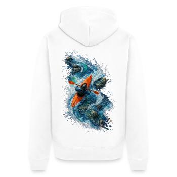 Speed kayaking on blue water - Unisex Premium Organic Zip Hoodie - white - Back - Thijin (182cm)