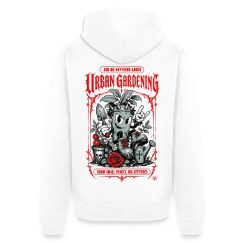 Jardinage urbain : cultivez de petits espaces - Veste à capuche bio Premium Unisexe - blanc - Dos - Thijin (182cm)
