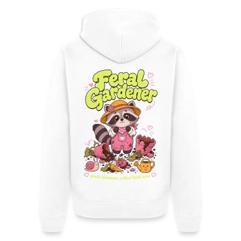 Feral Gardener Organische Gartenpflanzen - Unisex Premium Bio Zip Hoodie - Weiß - Hinten - Thijin (182cm)