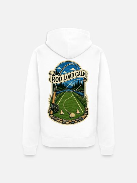ROD LOAD CALM - Unisex Premium Bio Zip Hoodie - Weiß
