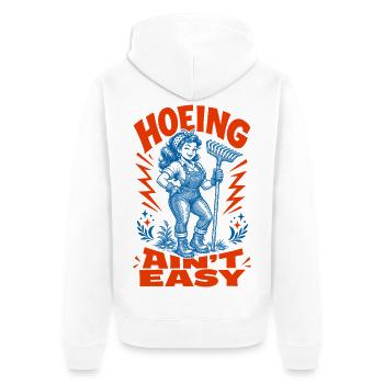 Urbanes Gärtnern Hacken ist keine einfachen organischen Pflanzen - Unisex Premium Bio Zip Hoodie - Weiß - Hinten - Thijin (182cm)