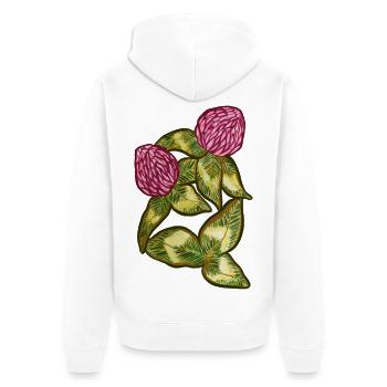 Protea Bloom botanische Blätter - Unisex Premium Bio Zip Hoodie - Weiß - Hinten - Thijin (182cm)
