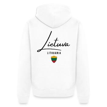Litauische Flagge, Litauischer Stolz - Unisex Premium Bio Zip Hoodie - Weiß - Hinten - Thijin (182cm)