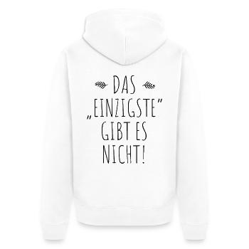 Das Einzigste Gibt Es Nicht Grammatik Germanistik - Unisex Premium Bio Zip Hoodie - Weiß - Hinten - Thijin (182cm)