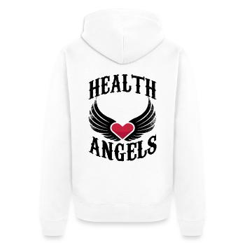 Health Angels Arzt Krankenschwester Ärztin Notarzt - Unisex Premium Bio Zip Hoodie - Weiß - Hinten - Thijin (182cm)