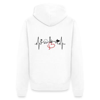 Las Vegas Skyline Herzschlag Nevada USA Herz Liebe - Unisex Premium Bio Zip Hoodie - Weiß - Hinten - Thijin (182cm)