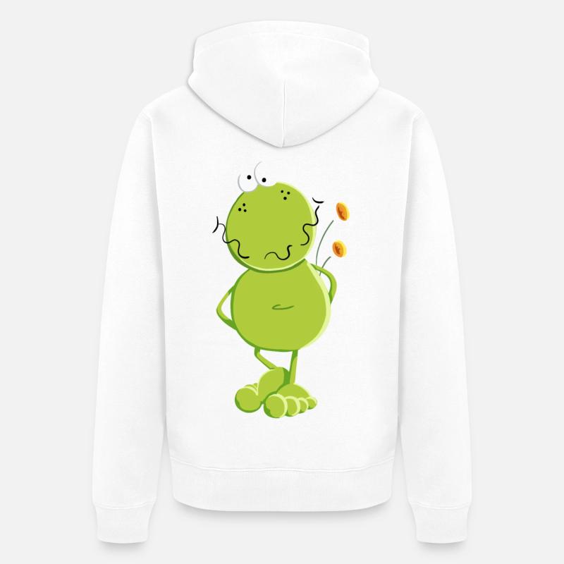 Grenouille aux fleurs - Veste à capuche bio Premium Unisexe - blanc