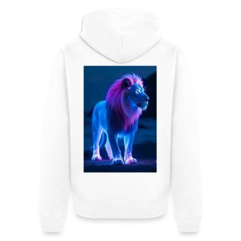 Animal Magic Leo - Unisex Premium Organic Zip Hoodie - white - Back - Thijin (182cm)