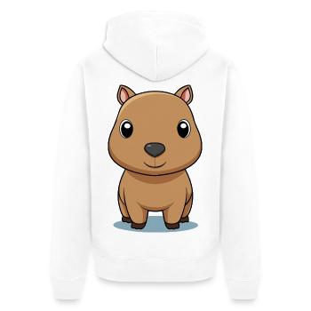 Cuddly Puppy with a Charming Expression - Unisex Premium Organic Zip Hoodie - white - Back - Thijin (182cm)