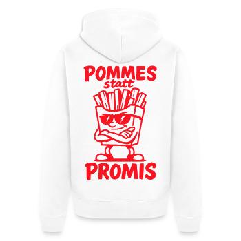 French fries instead of celebrities – Funny fun saying - Unisex Premium Organic Zip Hoodie - white - Back - Thijin (182cm)