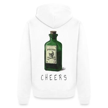 Bouteille de poison verte avec crâne - Veste à capuche bio Premium Unisexe - blanc - Dos - Thijin (182cm)