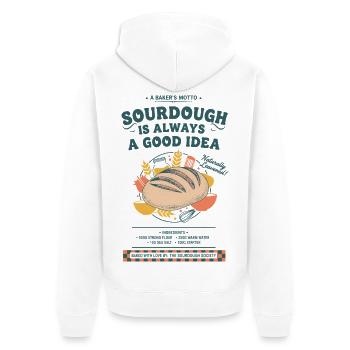 Sourdough Is Always A Good Idea Bread Baking Era - Unisex Premium Organic Zip Hoodie - white - Back - Thijin (182cm)